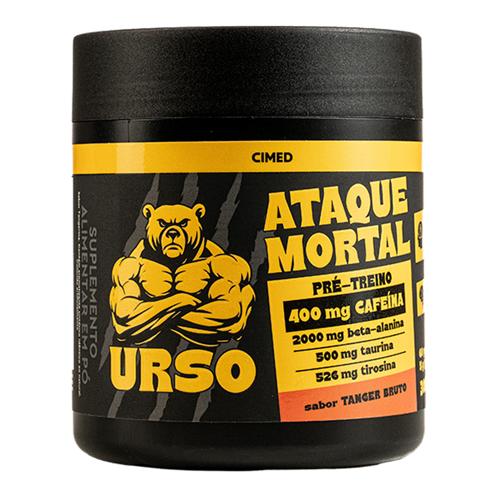 Pré-Treino URSO ATAQUE MORTAL 400 mg de Cafeína – Tanger Bruto (300 g)