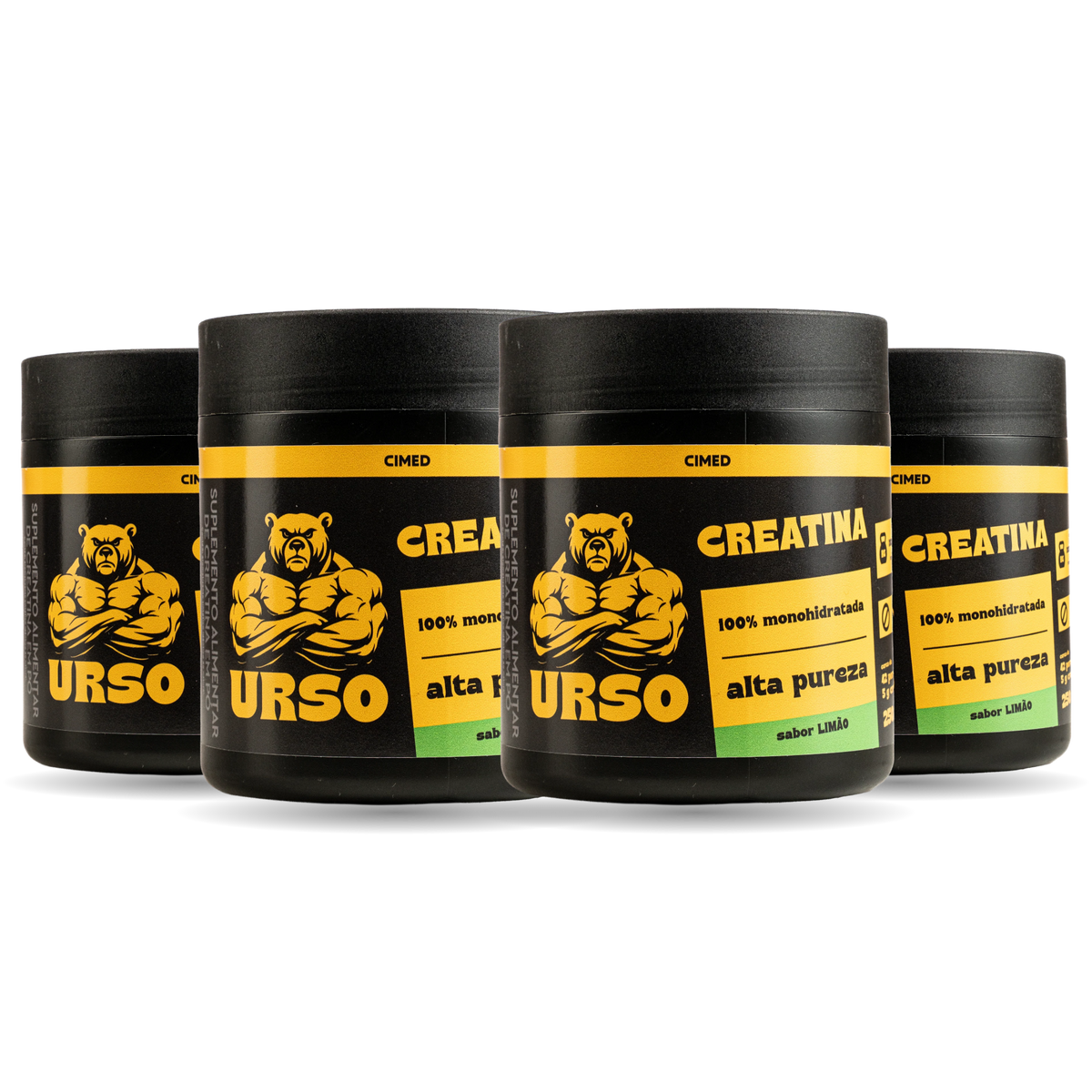 1kg de Creatina URSO (4x 250g) – Escolha os Sabores