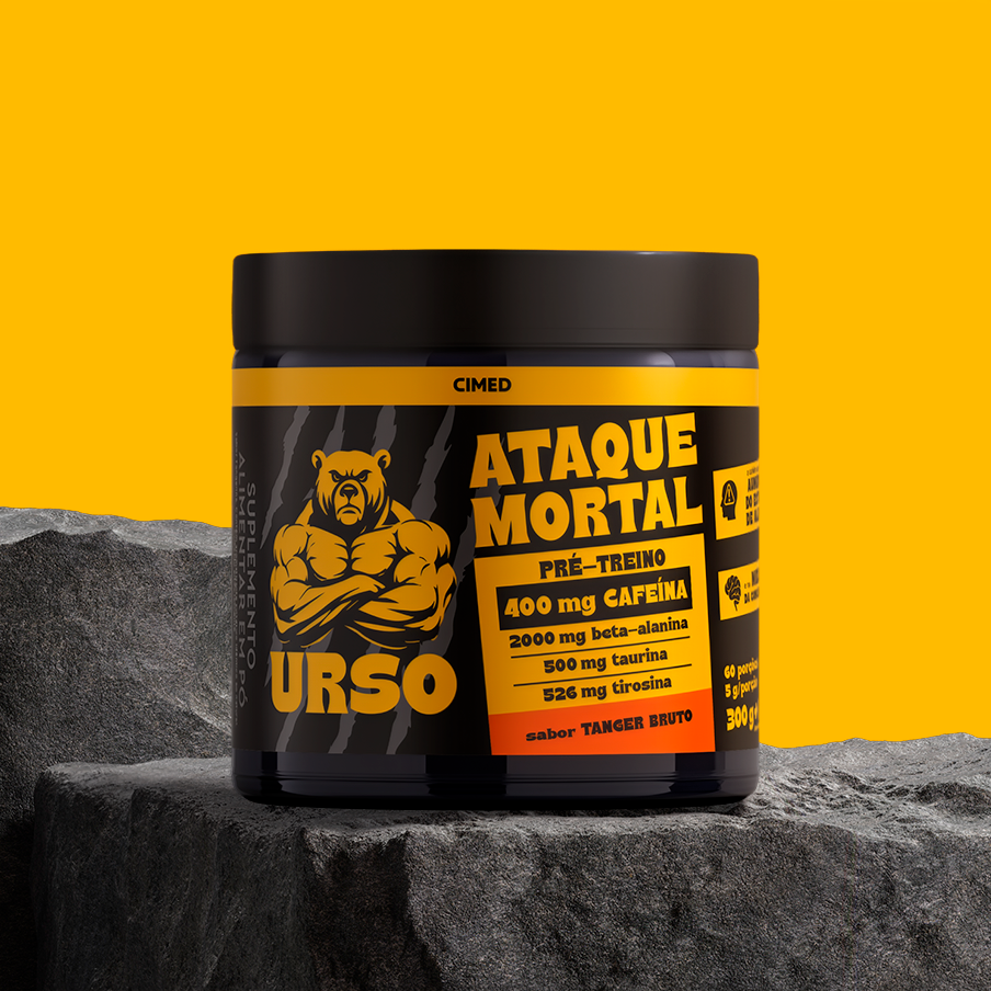 Pré-Treino URSO ATAQUE MORTAL 400 mg de Cafeína – Tanger Bruto (300 g)